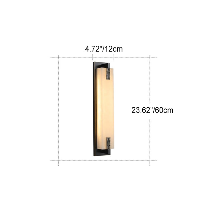 Rectangular Copper Marble LED Outdoor Wall Sconce
