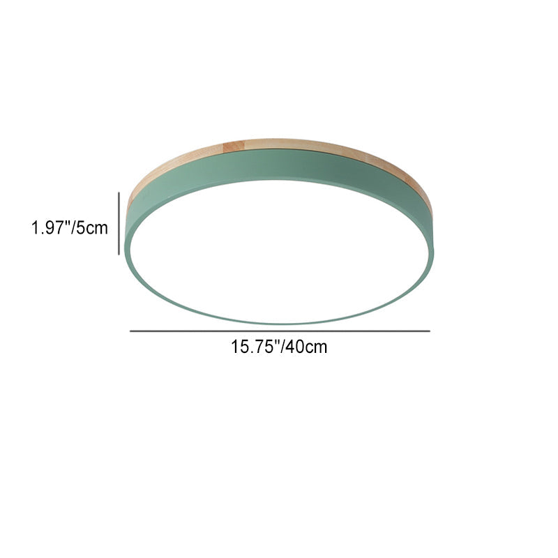 Minimalist Round LED Flush Mount Ceiling Light - Macaron Design for Bedroom