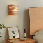 Handcrafted Semi-Cylindrical Wood Wall Lamp - Modern Decorative Atmosphere Light