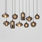 Contemporary Smoke Gray Glass LED Pendant Light