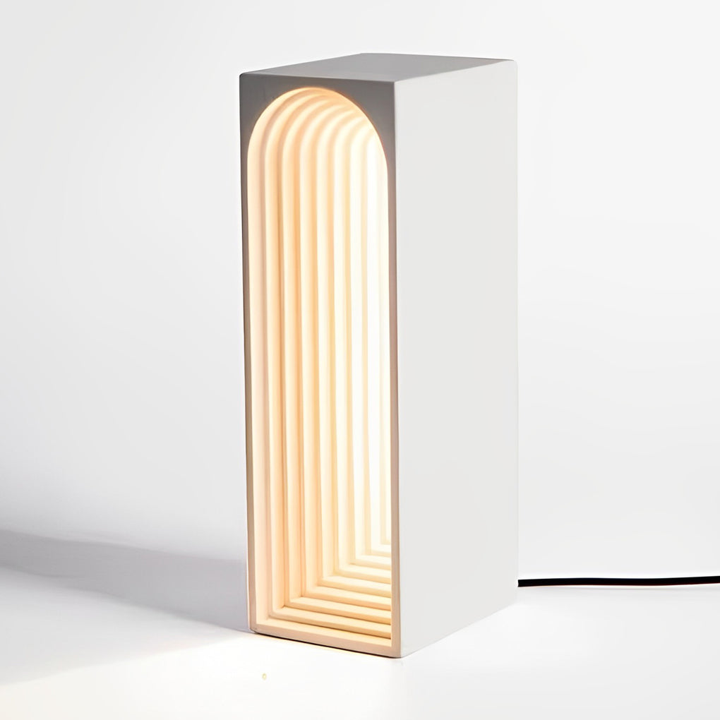 Premium Nordic Concrete LED Rectangle Table Lamp with USB