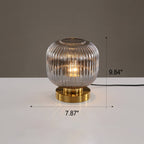 Premium Nordic Striped Oval Glass Table Lamp - 1 Light