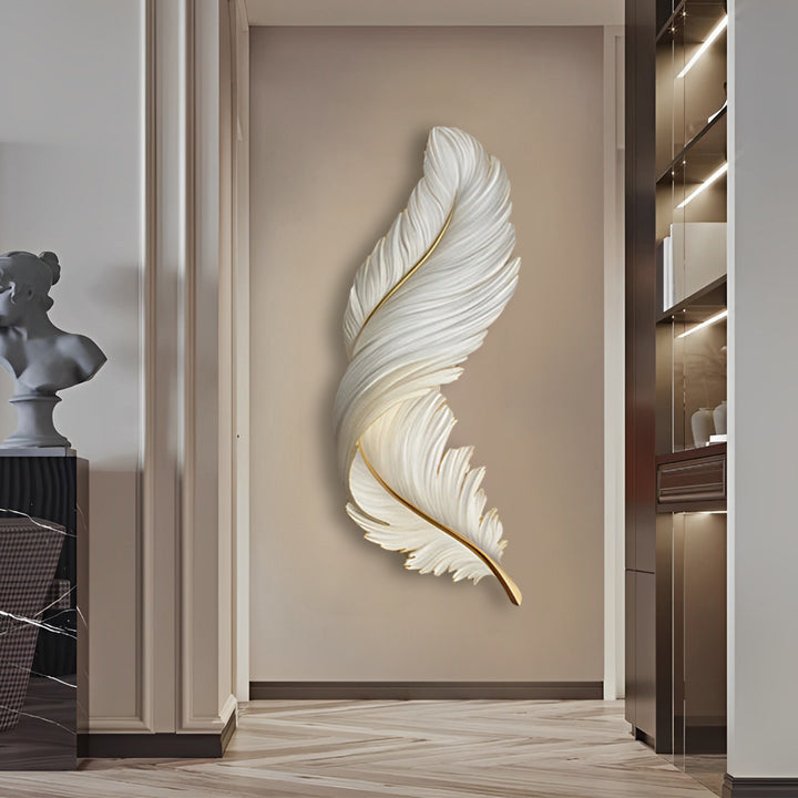 Modern LED Feather Wall Lamp - Art Deco Design
