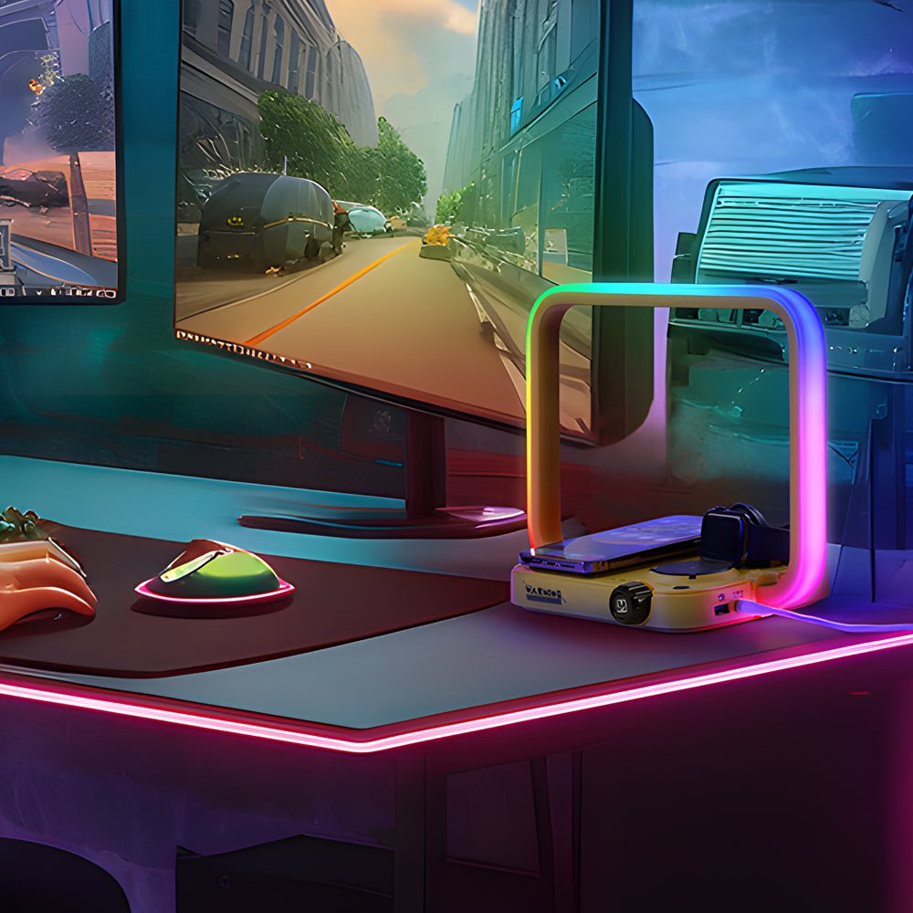3-in-1 LED Bedside Lamp with Wireless Charger and Timer