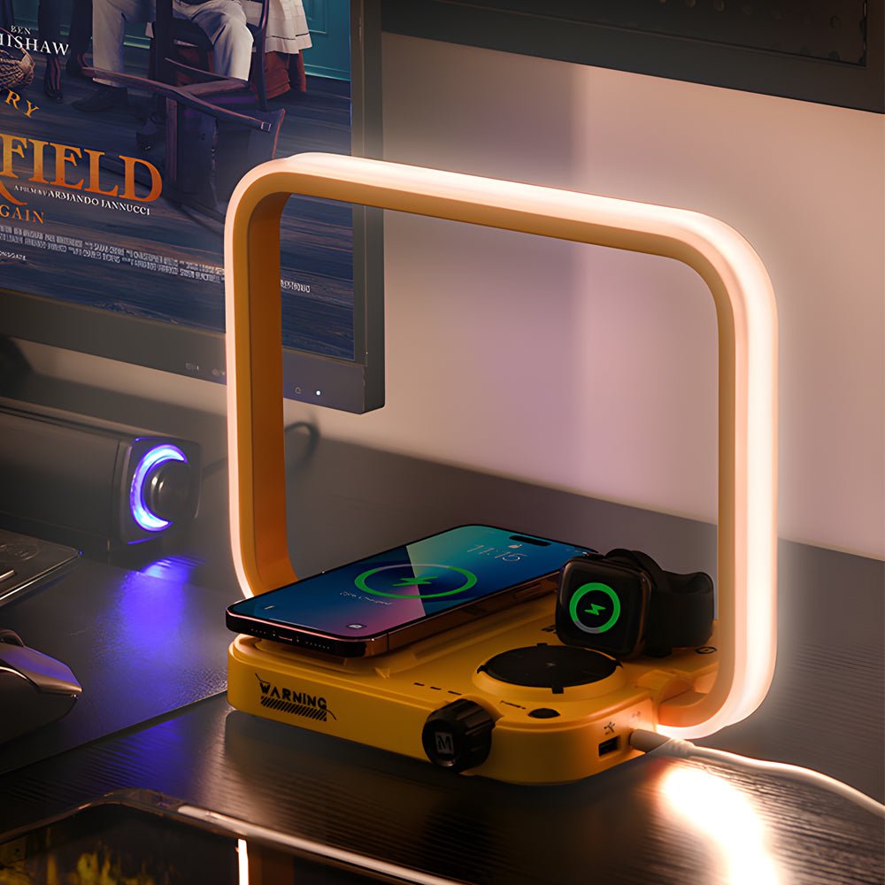 3-in-1 LED Bedside Lamp with Wireless Charger and Timer