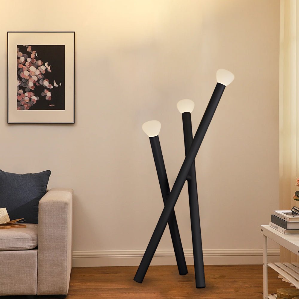 Modern Minimalist 3-Light Stick Floor Lamp
