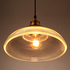 Vintage Striped Glass Pendant Light - 1-Light Fixture