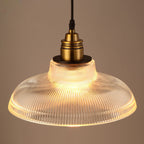 Vintage Striped Glass Pendant Light - 1-Light Fixture