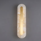 Premium Brass and Marble Oval LED Wall Sconce