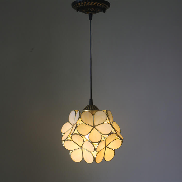Premium Vintage Stained Glass Petal Pendant Light