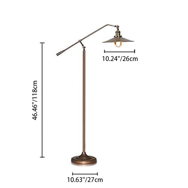 Premium Industrial Bronze 1-Light Floor Lamp with Adjustable Boom Arm