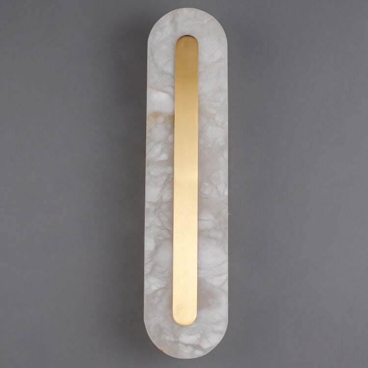 Premium Brass and Marble Oval LED Wall Sconce