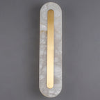 Premium Brass and Marble Oval LED Wall Sconce