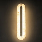 Premium Brass and Marble Oval LED Wall Sconce
