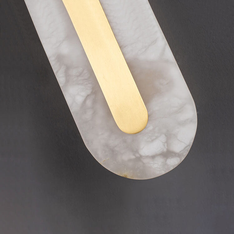 Premium Brass and Marble Oval LED Wall Sconce