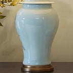 Rustic Ceramic Conic Table Lamp with 1-Light for Study