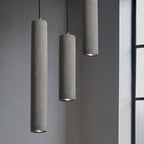 Industrial Cement Cylinder Pendant Light - 1-Light Fixture for Living Room