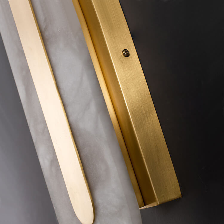 Premium Brass and Marble Oval LED Wall Sconce