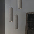 Industrial Cement Cylinder Pendant Light - 1-Light Fixture for Living Room