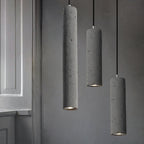 Industrial Cement Cylinder Pendant Light - 1-Light Fixture for Living Room