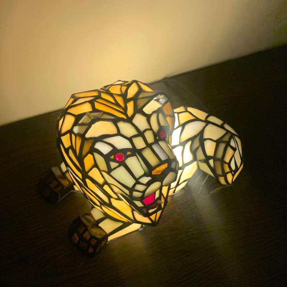 Premium Tiffany Stained Glass Animal Table Lamp - 1-Light Decorative Accent