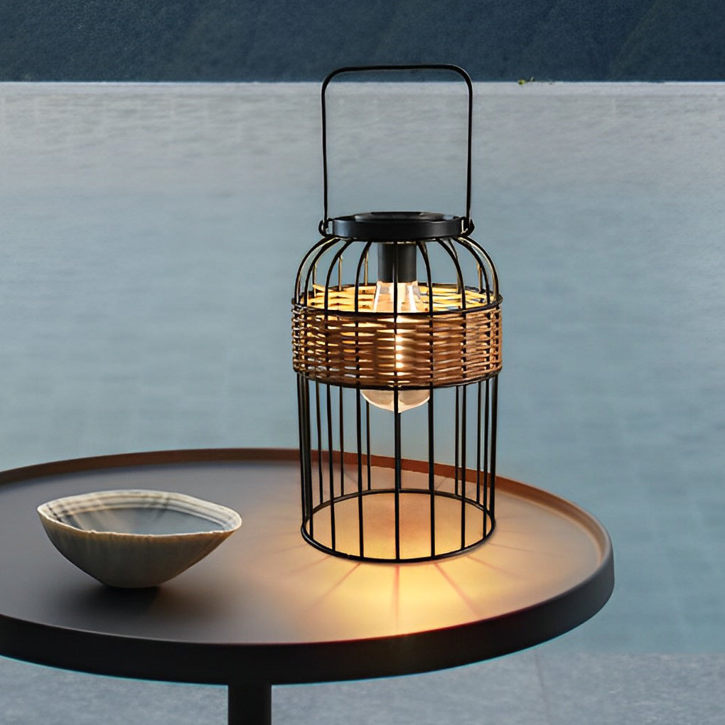 Premium Solar-Powered Rattan Lantern Night Light - Waterproof & Portable