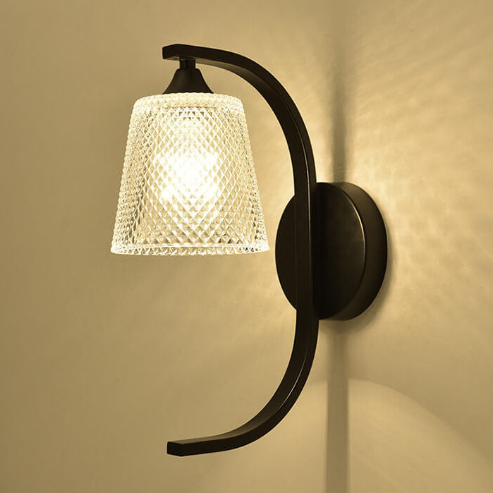 Glass Shade Resin Bird Wall Sconce
