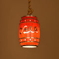Rustic Wine Barrel Resin Pendant Light