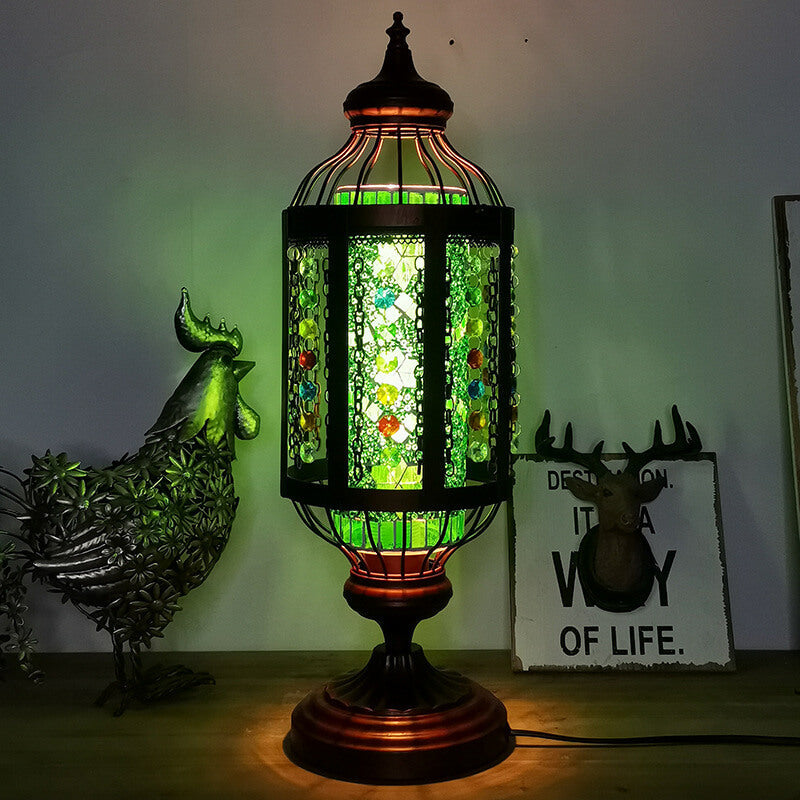 Turkish Stained Glass Table Lamp - Vintage 1-Light Design