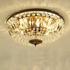 Vintage Crystal Flush Mount Ceiling Light - 4/6 Lights