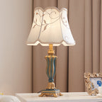 Classic Round Fabric and Resin Table Lamp - 1 Light