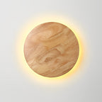 Nordic Wood LED Wall Sconce - Round Oval Bedside Lamp
