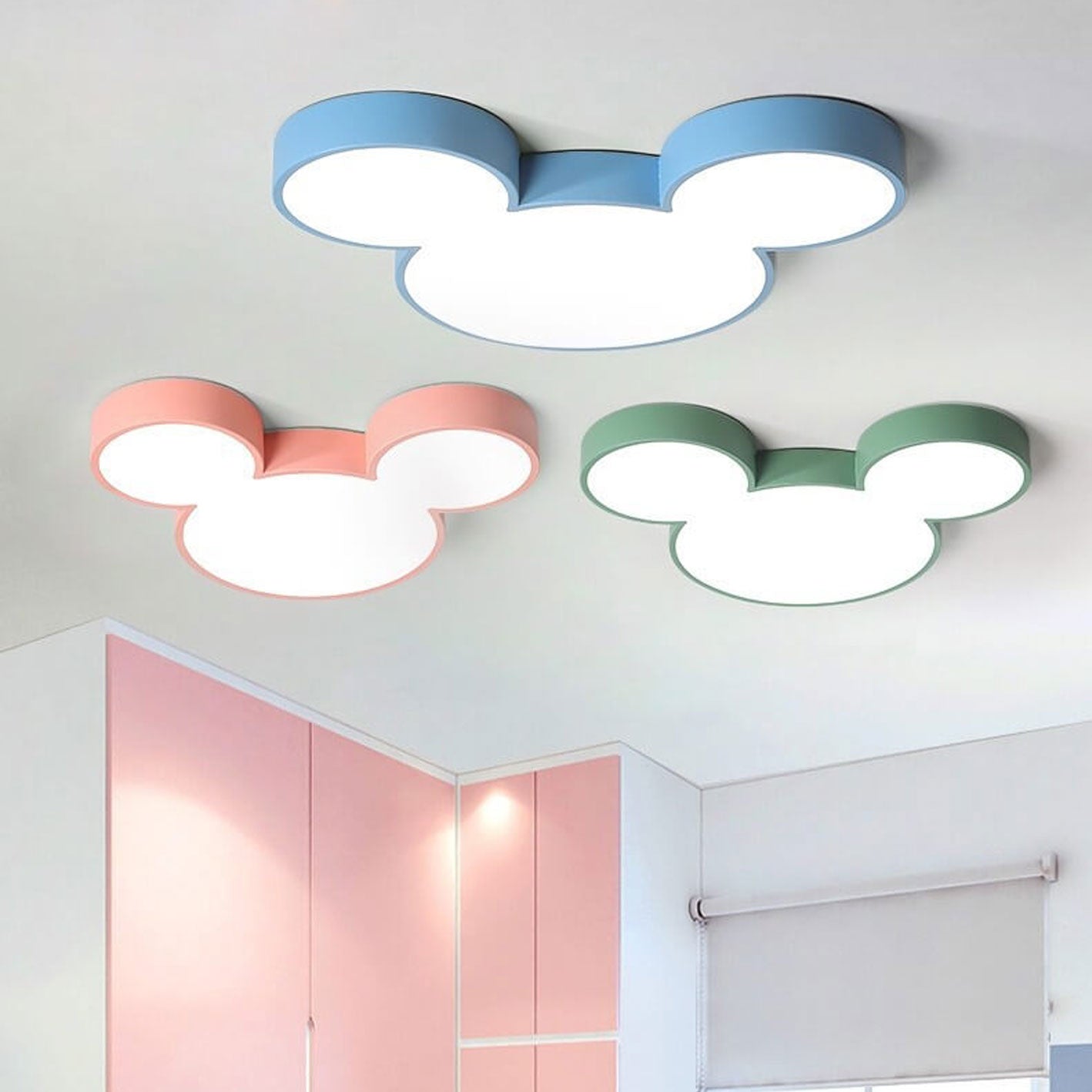 Cartoon Mouse Slim LED Flush Mount Ceiling Light