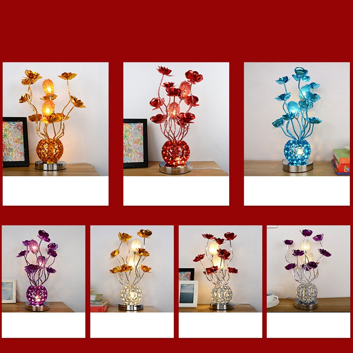 Premium European Rose Aluminum LED Table Lamp