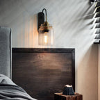 Modern LED Wall Sconce with Round Wavy Glass Shade