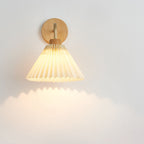 Minimalist Pleated Umbrella Shade Sconce