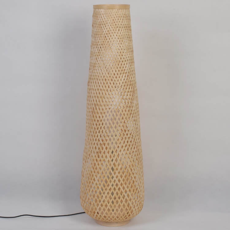 Premium Bamboo Weaving LED Floor Lamp - 1-Light Design