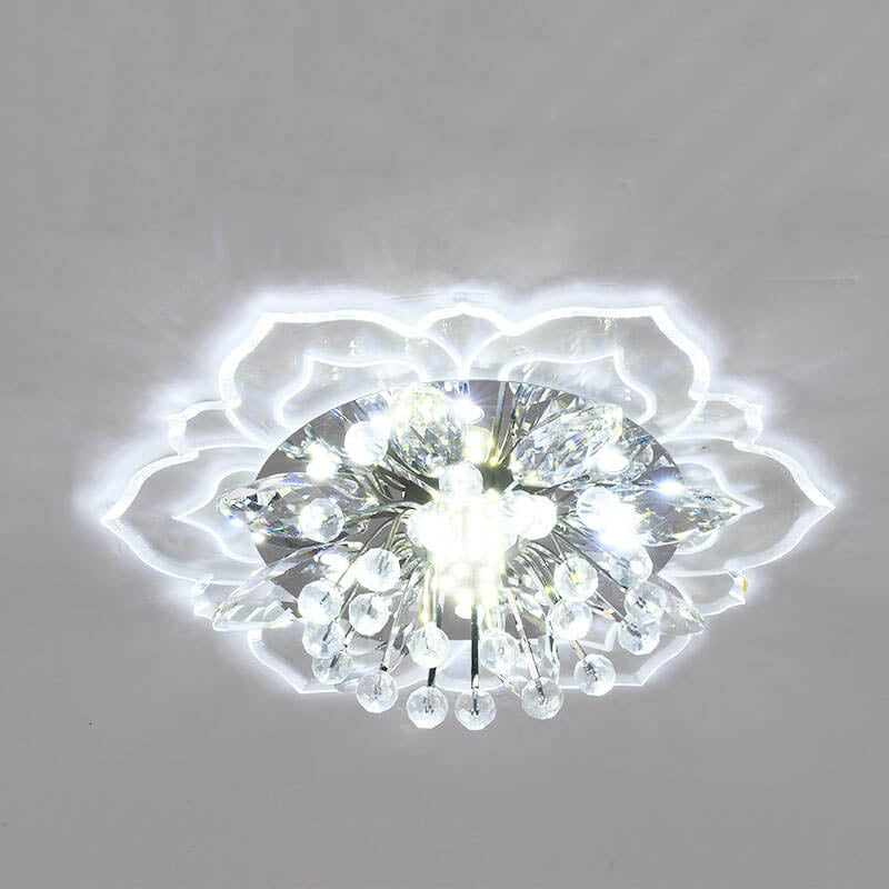 Elegant Crystal Flower LED Flush Mount Ceiling Light