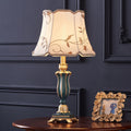 Classic Round Fabric and Resin Table Lamp - 1 Light