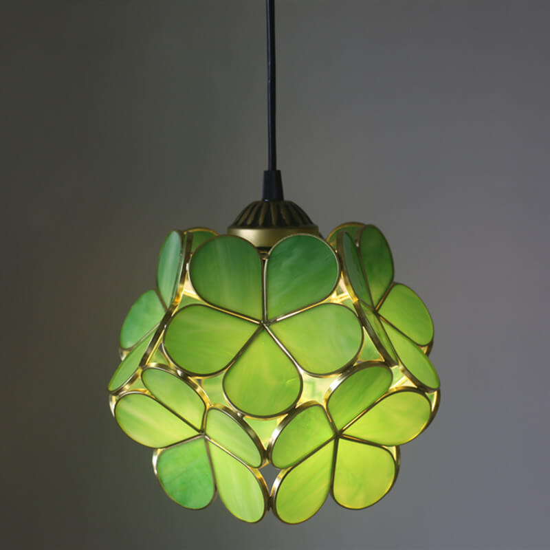 Premium Vintage Stained Glass Petal Pendant Light