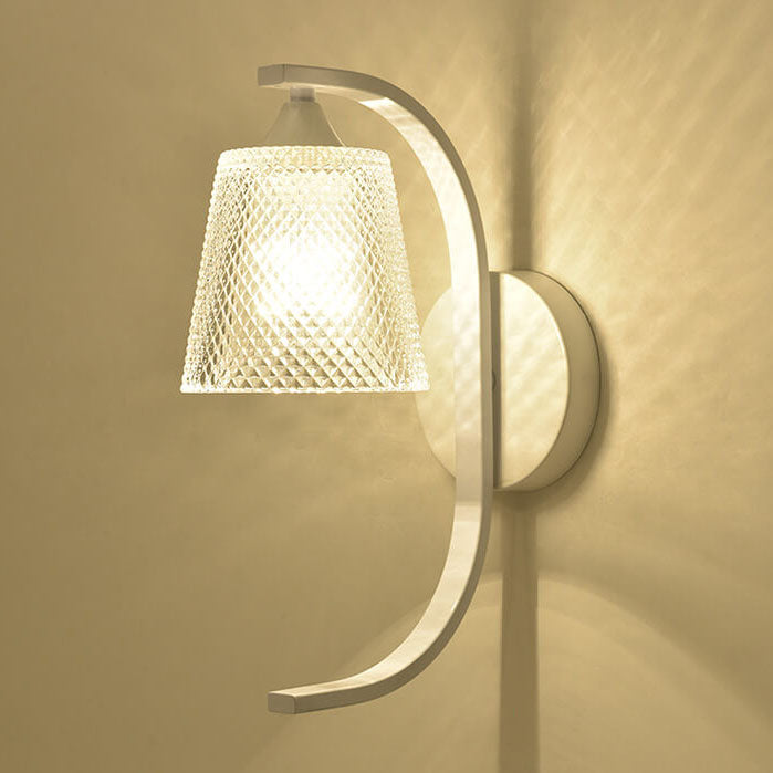 Glass Shade Resin Bird Wall Sconce