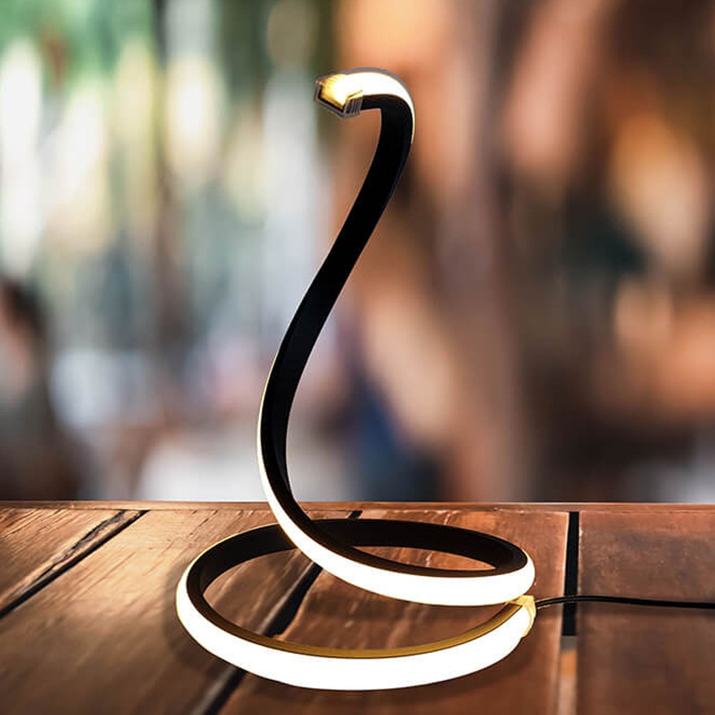 Contemporary Snake-Shaped LED Touch Dimming Table Lamp