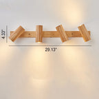 Japanese Minimalist Solid Wood Flush Mount Ceiling Light - Available in 1, 3, or 4 Lights