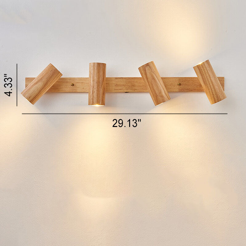 Japanese Minimalist Solid Wood Flush Mount Ceiling Light - Available in 1, 3, or 4 Lights