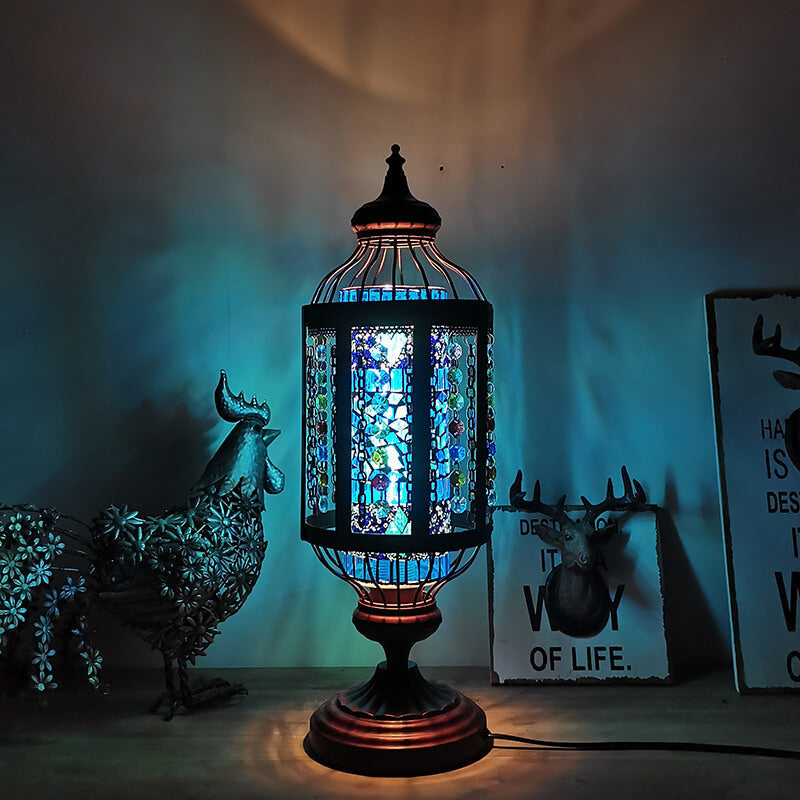 Turkish Stained Glass Table Lamp - Vintage 1-Light Design
