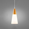 Nordic Wood Grain Cone Pendant Light - 1-Light Glass Fixture