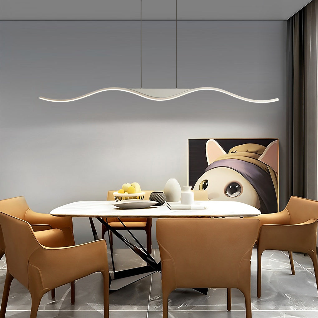 Modern White Line Wave Pendant Ceiling Light