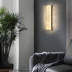 Contemporary Brass LED Wall Sconce with Ice Resin Accent