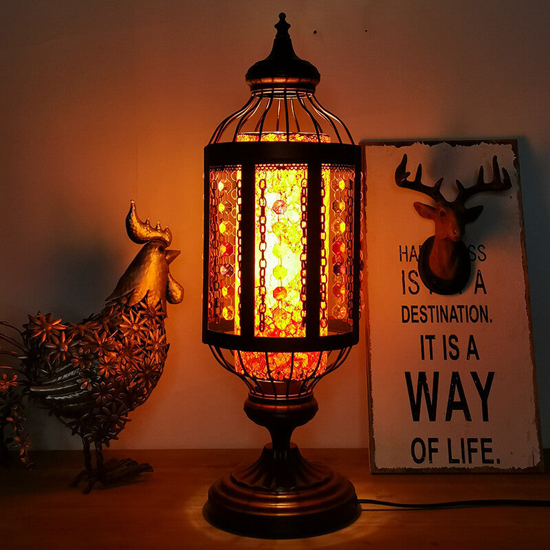 Turkish Stained Glass Table Lamp - Vintage 1-Light Design