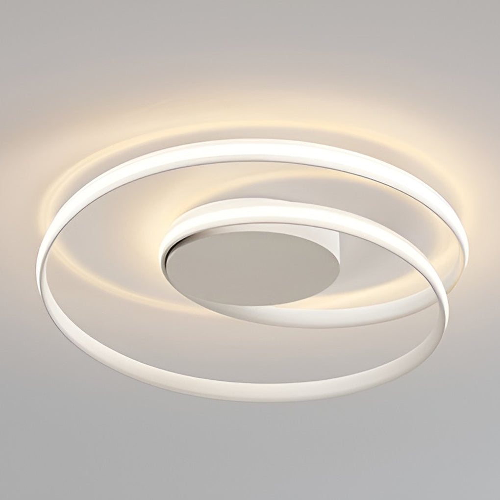 Modern Circular LED Flush Mount Ceiling Light with Stepless Dimming